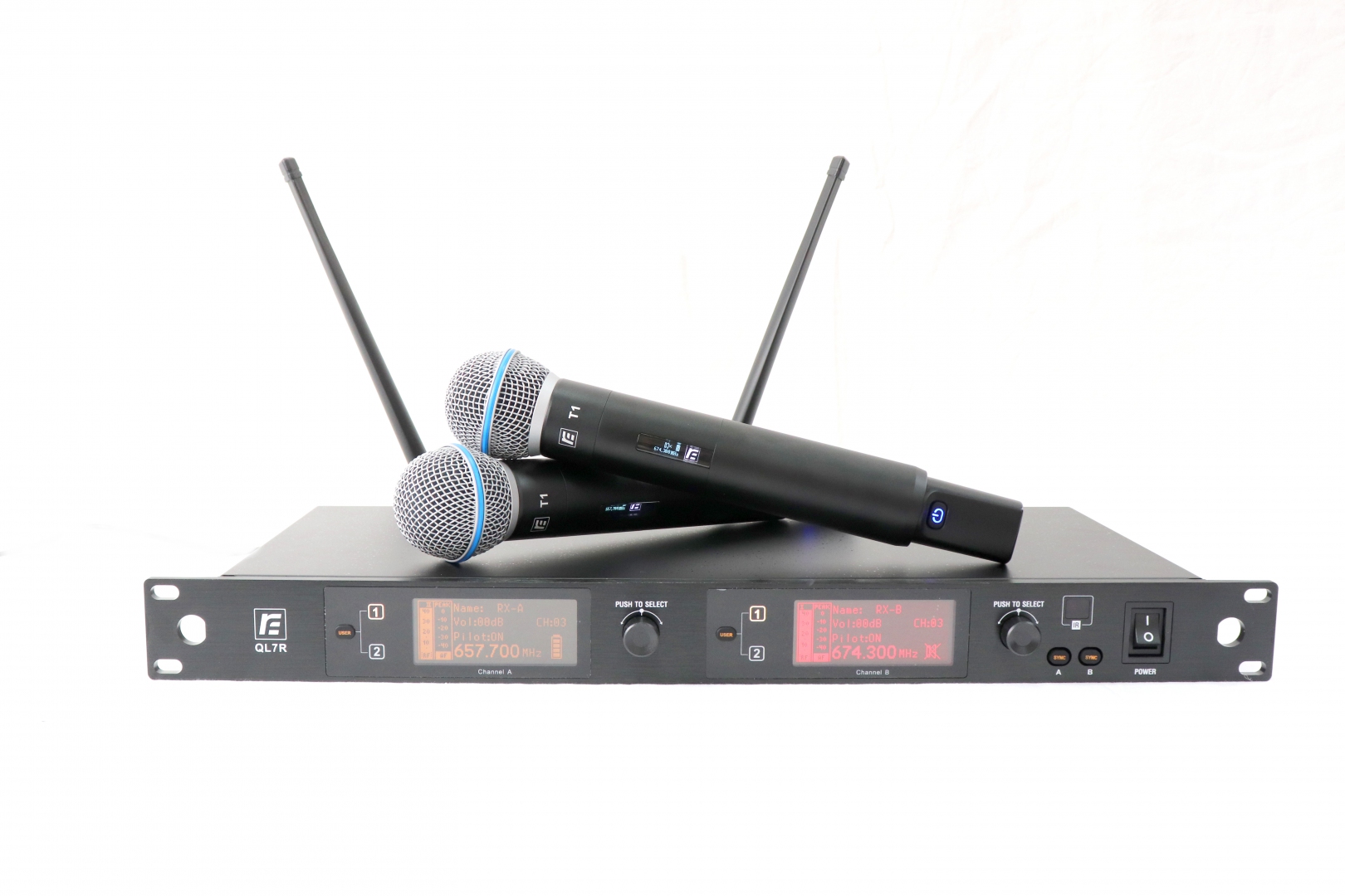 RFIntell QL7R/T1-B 720,500-754,000 МГц 2-канальная радиосистема с 2-мя ручными микрофонами в Ейске